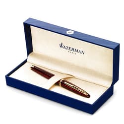 Waterman Carène Marine Amber Fountain Pen | Gloss Brown & Black with 23k Gold Clip | Medium Nib with Blue Ink Cartridge | Gift Box