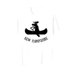 Mudrock State Tees New Hampshire t-shirt | Moose Canoe Vacation t shirt T-Shirt