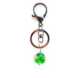 JINZHOUFUZHUANG Lovely four leaf clover key chain transparent resin bead pendant with lucky unique charm for ladies key chain