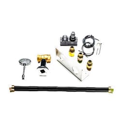 Dreffco Fire Pit Gas Burner Connection Kit- Complete with 1/2 inch Non-Whistle Flex Line, Matched Ball Valve, and Spark Ignition Kit Including Stainless Mounting Plate