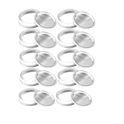 HOCHYOO 10 PCS Wide Mouth Mason Canning Lids, Wide Mouth Mason Jar Lids, Canning Lids and Rings, Mason Jar Splits-type Lids Sealing Cover