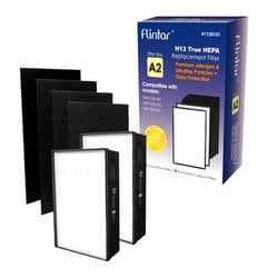 Flintar Type A2 True HEPA Replacement Filter, Made in TAIWAN, Compatible with Filtrete Room Air Purifier FAP-C02-A2, FAP-C03-A2, FAP-T03-A2, FAP-SC02L, Part # 1150101, Filter A2, 2-Pack