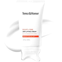 TEREZ & HONOR Sculpt + Tone Arm Cream - Korean Gua Sha Firming & Tightening Cream with Retinol Liposome, Caffeine, Collagen & Proteins for Crepey Skin, Smoother Texture & Improved Elasticity, 4 fl oz
