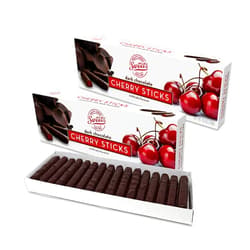 Snackivore Sweet Candy Dark Chocolate Candy Sticks Cherry 2 Pack- Dark Chocolate Cherry Sticks, Sweets Cherry Sticks, Dark Chocolate Cherry Sticks, Cherry Chocolate Candy