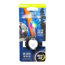 Nite Ize GoLit Rechargeable Visibility Light - LED Safety Light for Cycling, Running & Hiking - Rechargeable Light with Strap - Color-Changing Modes - Disc-O Tech