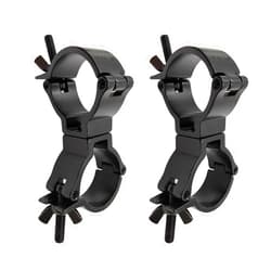 Deergo Stage Lighting Clamp 2 Inch Dual Truss Swivel Coupler Fit For 1.89-2inch OD Pipe Heavy Duty Aluminum Alloy 220 LBs For Par Light Spot Light 2Pack Black