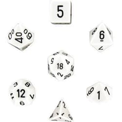 Chessex Polyhedral 7-Die Opaque Dice Set - White with Black