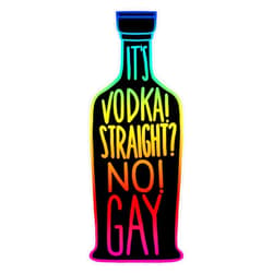 CRR Graphics It's Vodka! Straight? No! Gay - Black Rainbow 1 Bumper Sticker Vinyl Decal 5