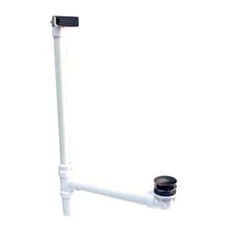 Westbrass 493244HLD-26 SCH. 40 PVC Tub Waste Tip-Toe Drain & Hidden Linear Overflow, Polished Chrome
