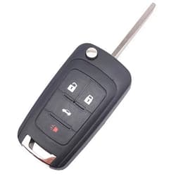 TYMXGHF Flip Folding Replacement Key Fob Case Shell Fit for Chevy Chevrolet Camaro Cruze Malibu Equinox Verano Sonic Keyless Entry Remote Control Car Key Fob Cover FCC OHT01060512 (4 Buttons, Black)