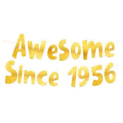 Sterling James Co. Awesome Since 1956 Gold Glitter Banner - 69th Birthday and Anniversary Party Decorations