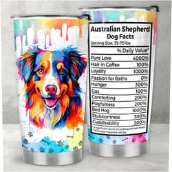 Limima Australian Shepherd Tumbler - Unique Gift for Aussie Lovers | Ideal for Birthdays, Anniversaries, Valentine’s Day | Unique Australian Shepherd Gifts for Aussie Moms and Aussie Dads