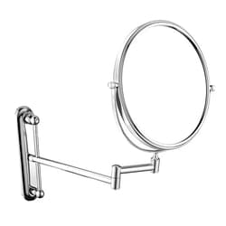 inBEKEA Wall Mounted Mirror 10X Magnification Bathroom Shaving Mirror Double-Sided Round Magnifying Vanity Swivel Mirror, 360° Rotatable and 8 Inch Extendable Arm, Chrome Finished