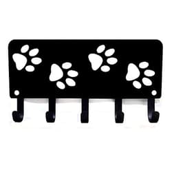 The Metal Peddler Walking Paws Key Rack Hanger & Dog Leash Organizer - Large 9 inch Wide - Made in USA Gifts for Dog Lovers