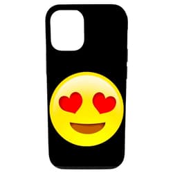 Proud Funny Sarcasm Phone Characters Emoticon R Us iPhone 12/12 Pro Heart Eyes Party Cute Fun Heart Smile Big Loveable Face Case