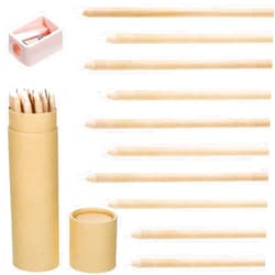 Tenare 10 Pieces White Chalk Pencil Set Highlight Charcoal Pencil with Sharpener and Container for Drawing, Sketching, Blending, Beginners and Artists