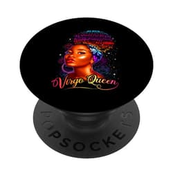 Lush BLM Virgo Black Queens Girl Magic BIrthday BLM Afro Woman PopSockets PopGrip: Swappable Grip for Phones & Tablets