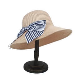 ASDFFG Sun Hat Women's Summer Straw Hat Dome Beach Sun Hat (Color : Pink, Size : 56-58cm)
