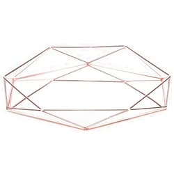 YQWY Decorative Tray Mirrored Metal Countertop Cosmetic Makeup Perfume Jewelry Storage Organizer Tray Box Gold Plate Nordic Simple Style for Dresser Bathroom Bedroom-Pink