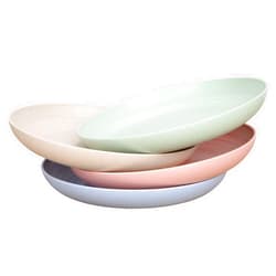 LuckyZone 7.8 Inches Unbreakable Wheat Straw Plates - Reusable Plate Set - Dishwasher & Microwave Safe - Perfect for Dinner Dishes - Healthy, BPA Free & Eco-Friendly (7.8 Inches)