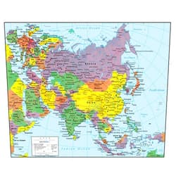 Asia Wall Map GeoPolitical Edition by Swiftmaps (18x22 Laminated)