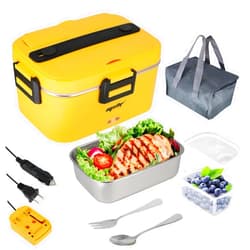 WITLIGHT Electric Lunch Box, Mellif Compatible with dewalt 20V Max Battery (NOT Included) 75W 62OZ(1.8L) Food Heater 110V/12V/24V for Home/Truck/Jobsite, Leak-proof Portable Heated Lunch Kit