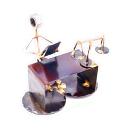 Rock Creek Metal Craft Lawyer - Handmade Figurine - Hand Welded Metal Art and Recycled Material Sculptures - Unique Desk Accessories, Law Office Decor, & Lawyer Gifts - Made in The USA