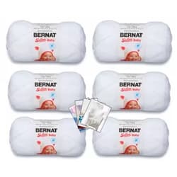 Bernat Softee Baby Yarn - 6 Pack with Patterns (White)