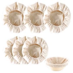 KONGDY 6 Pieces Round Banneton Cloth liner, 10 inch Bread Proofing Basket Liner, Banneton Proofing Cloth, Sourdough Baking Dough Basket Cloth Liner for Bakery Home Baking (Basket Not Included)