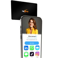 TapSnap Digital Business Card - No Subscription - Tap to Share - Smart NFC/QR - Custom Business Card - iPhone & Android (Black)