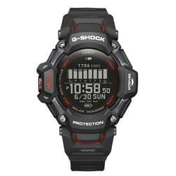 Casio Men's G-Shock Move GBD-H2000 Series, Multisport (Run, Bike, Swim, Gym Workout), GPS + Heart Rate Watch, Quartz Solar Assisted Black and Red Watch with Black Resin Strap