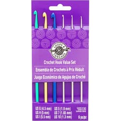 Loops & Threads 017752 Loops & Threads Anodized Aluminum Crochet Hooks Set/G, H, I, 5, 7, 10