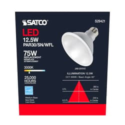 Satco S29421 12.5 Watt; PAR30SN LED; 3000K; 6-Pack California Compliant