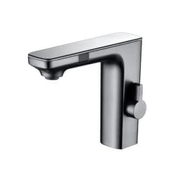 GaRcan Smart LCD Sensor Basin Faucet, Digital Display Screen Hot and Cold Water Mixer Tap, Brass Deck Mounted Touchless Bathroom Sink Faucet,Gunmental Grey (Gunmental Grey)
