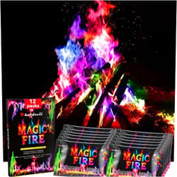 Hotdevil Fire Color Changing Packets (12Pack) Magical Flames Fire for Outdoor Campfires, Fire Pits, Fireplaces,Campfire Accessories, Compatible with Wood