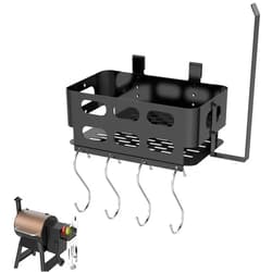 BBQtopia Storage Bin for Traeger Grills, Pellet Storage Bin with 4 Hooks and Paper Towel Holder for Traeger Pro 22/34/780/575, Ironwood 650/885, Eastwood 22/34, for Pit Boss, for Z Grill and Other Pellet Grill