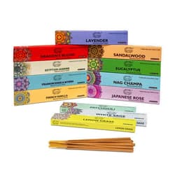 raajsee Incense Sticks Assorted Pack (180 gm), 100% Pure Organic Natural Hand Rolled Free from Chemicals - Perfect for Aromatherapy, Cleansing, Meditation, and Church (12 Pack)