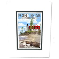 Lantern Press 8x10 Inch Matted Art Print Wall Decor, Point Betsie Lighthouse, Michigan