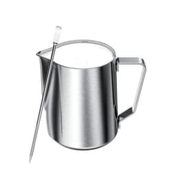 Maestri House Milk Frothing Pitcher, 12oz Espresso Steaming Pitcher Milk Frother Cup, Milk Coffee Cappuccino Latte Art, 304 Stainless Steel Jug Cup with Decorating Art Pen