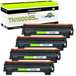 greencycle 4 Pack TN-1000 High Yield Black Toner Cartridge Compatible for Brother TN1000 MFC-1815 MFC-1815R Laser Printer
