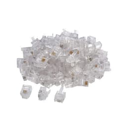 Seefeful 100 Pack RJ11 6P4C Phone Modular Telephone Cord Connector Adapter Crimp (6P4C)