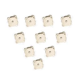 WAFJAMF WAFJMAF 10 Sets Sew in Magnetic Plum Blossom Bag Button, Snaps, Clasps for Purses Bags Clothes (14.8mm, Silver)