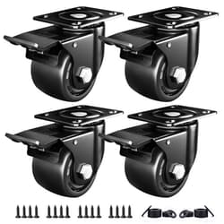 ANDUTEES 2 Inch Caster Wheels, Casters Set of 4, Heavy Duty Casters Load 2200lbs, Locking Swivel Plate Industrial Casters, Low Gravity Center Castor for Furniture and Workbench