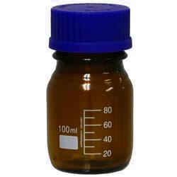Karter Scientific 100ml Glass Media Storage Bottles, Amber, Round, with GL45 Screw Cap, 254H11 (Case of 10)
