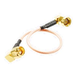 CABLESONLINE.COM ATLANTIC COMPUTERTECH CablesOnline, 6-inches SMA Right-Angle Male to SMA Right-Angle Male RG316 Coax Low Loss RF Cable, RF-MC300