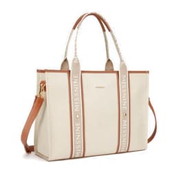 Missnine Tote Bag Canvas Laptop Bag 15.6 inch Briefcase for Women Large Capacity Handbag for Office, School, Travel