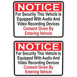 StickerTalk Audio and Video Recording Consent Vinyl Stickers, 1 sheet of 2 stickers, 3.5 inches by 2.5 inches each