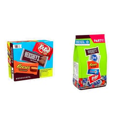 HERSHEY'S Chocolate Candy Bar Variety Pack, 18 Count Box & HERSHEY'S Miniatures Assortment (HSY, YORK, REESE, ALMOND JOY, KIT KAT) 33.43 oz