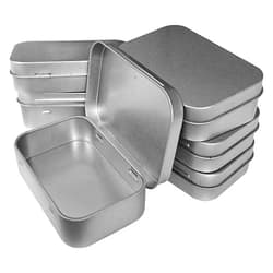 Hulless 12 Pcs Metal Hinged Tin Box Container Mini Portable Small Storage Container Kit with Lid for Home Storage 3.7x2.3x0.8 inch.