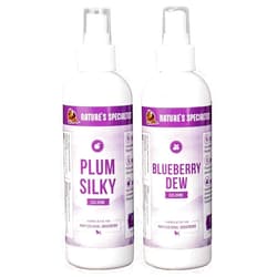 Nature's Specialties Dog Cologone 8 oz. Bundle - Plum Silky Cologne, Sweet Plum Scent, Ready to Use, Finishing Spray + Blueberry Dew Cologne, Blueberry Scent, Ready to Use, Finishing Spray